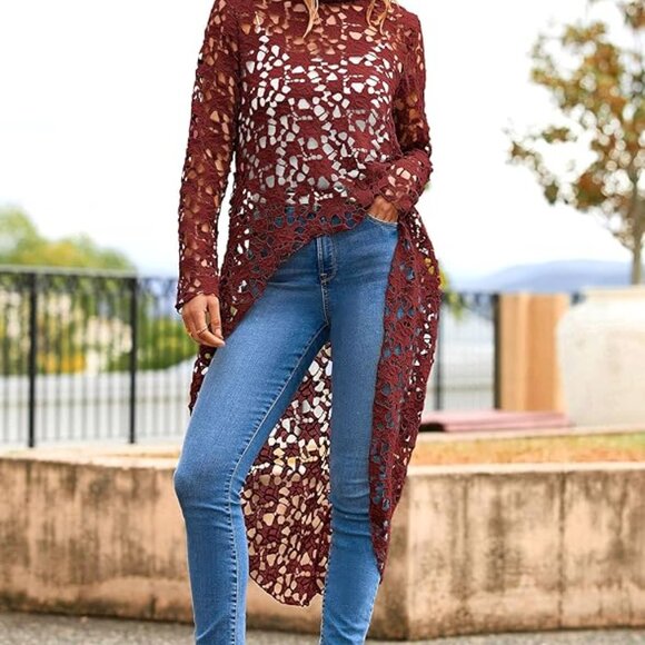 ✨ PRETTYGARDEN High-Low Lace Asymmetrical Top – NEW WITHOUT TAGS ✨ - Picture 3 of 5